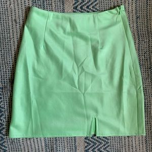 Princess Polly lime green mini skirt size 2